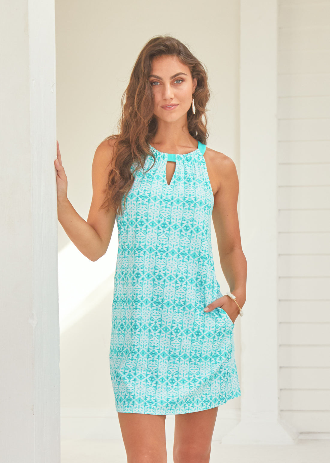 Teal shift outlet dress