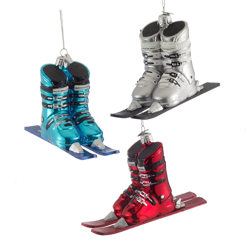 Noble Gems Ski Boots and Skis Ornament